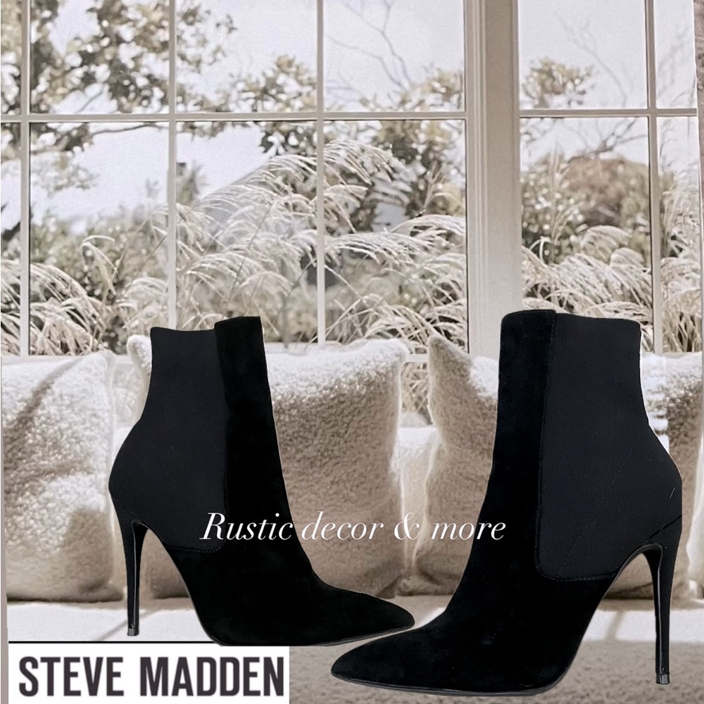 Steve Madden Divinity Black Women's  Heeled Boots
Sz 7M